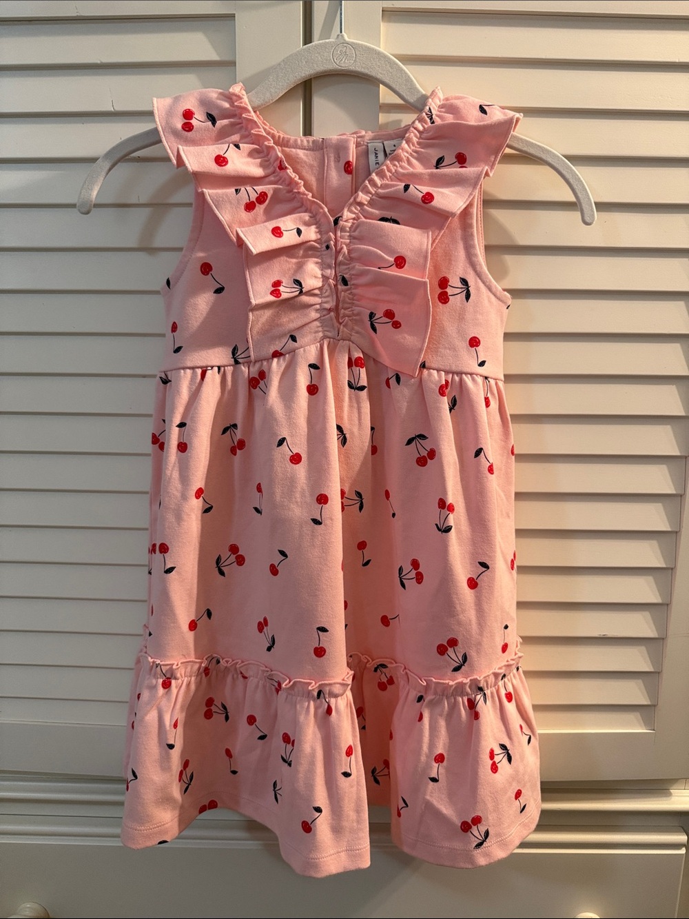 Janie and Jack Girls' Pink Cherry Print Ruffle Dress